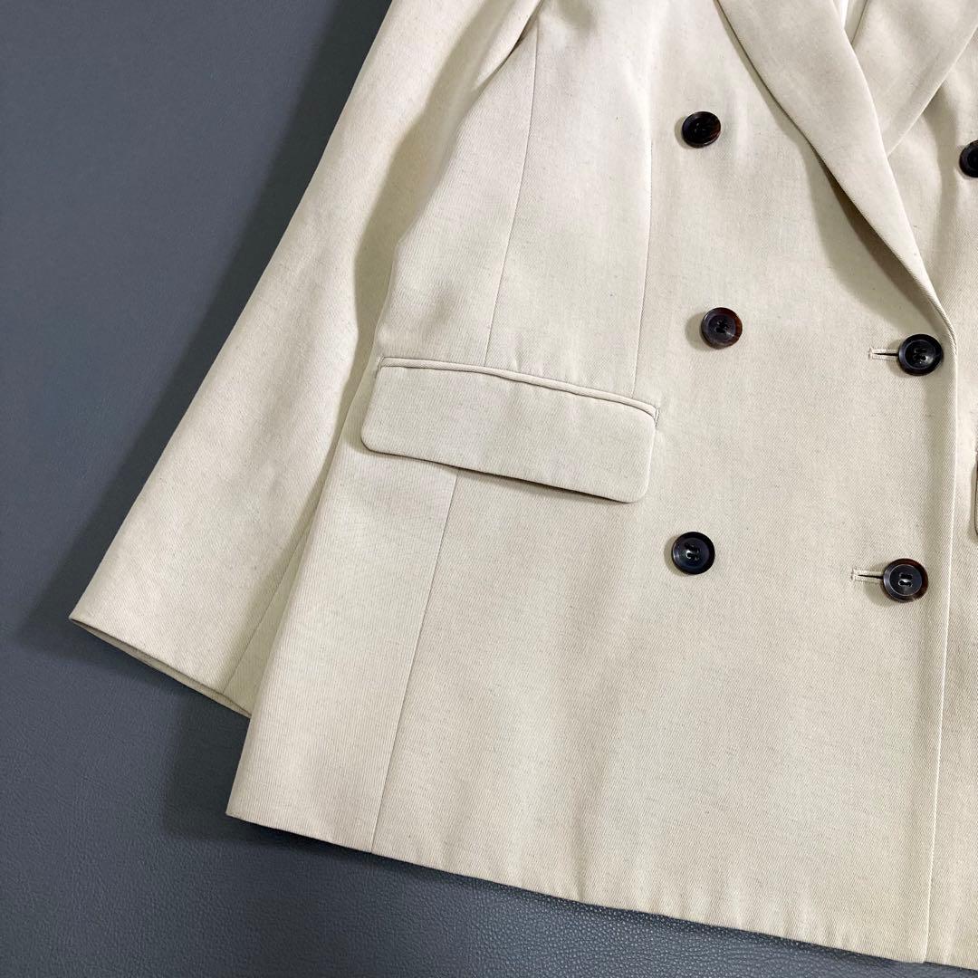 美品 プラージュ Plageエクリュ ダブルテーラードジャケット 38 ベージュ