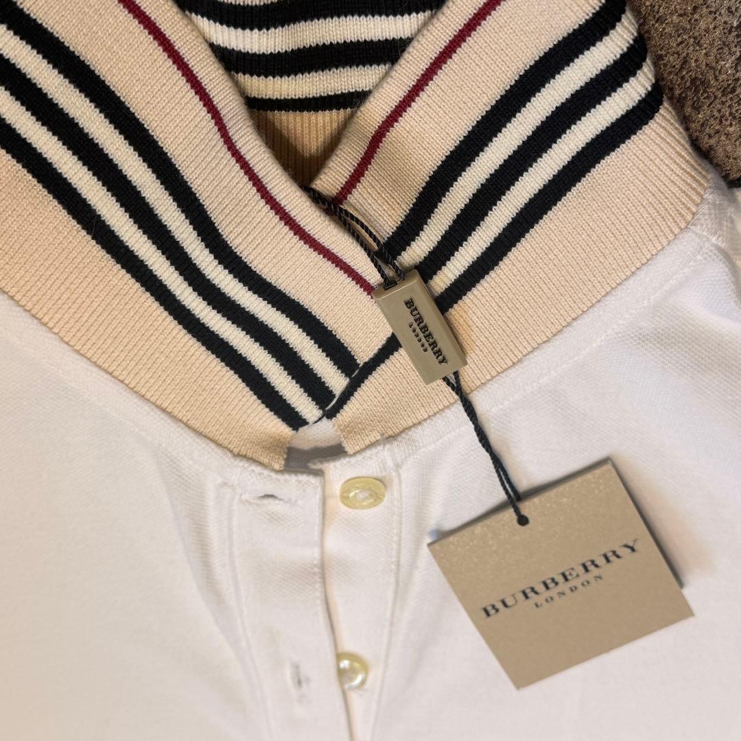 新品 バーバリー ロンドン ポロシャツ 白ポロシャツ トップス M