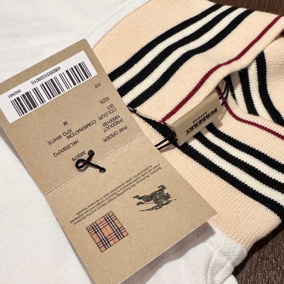 新品 バーバリー ロンドン ポロシャツ 白ポロシャツ トップス M