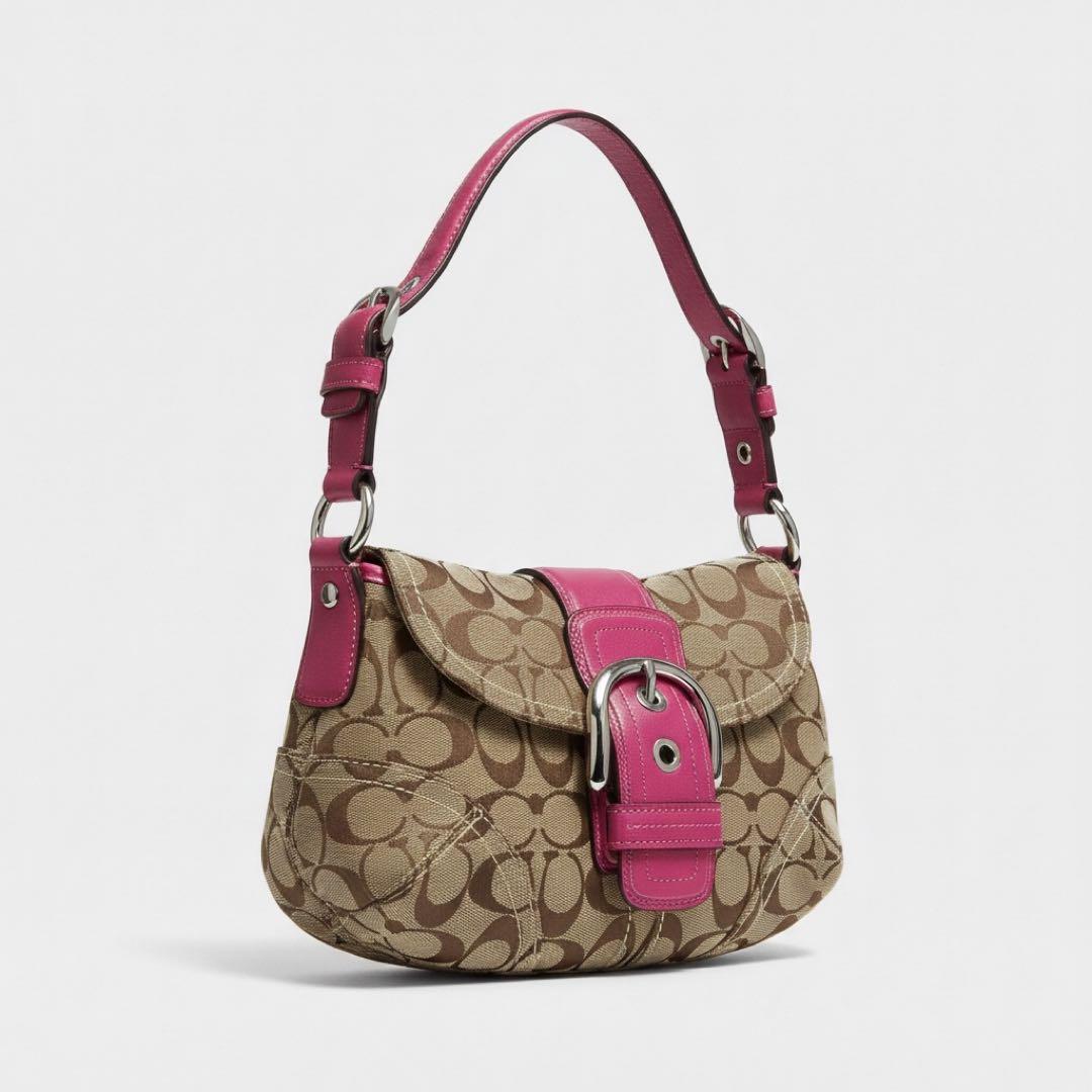 バッグ Coach Soho Signature Hobo Shoulder Pink