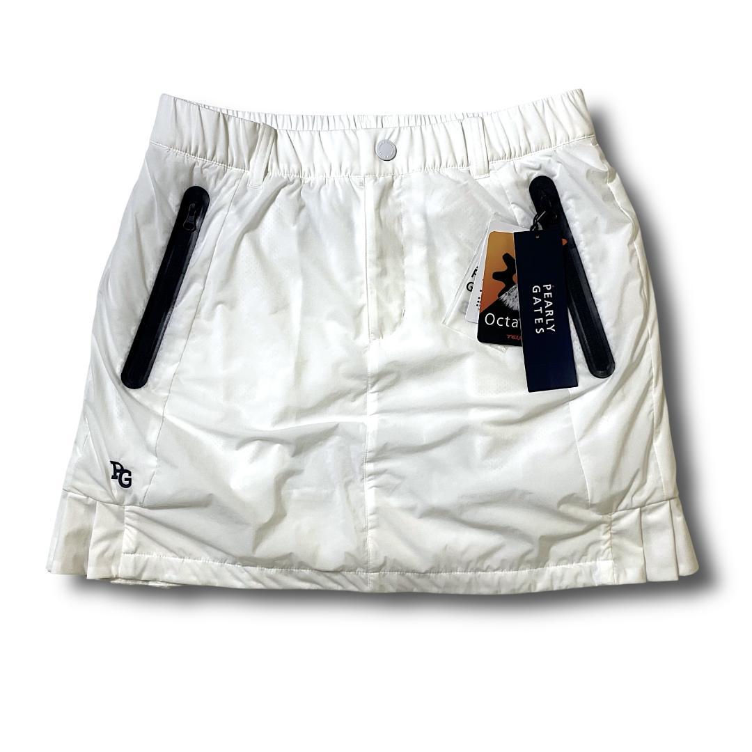 0 パーリーゲイツ 定価3万 快適高機能素材 ビッグロゴ ミニ スカート 白
