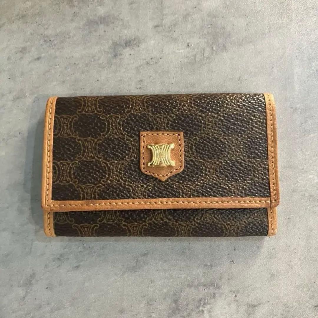 CELINE マカダム柄 トリオンフロゴ キーケース