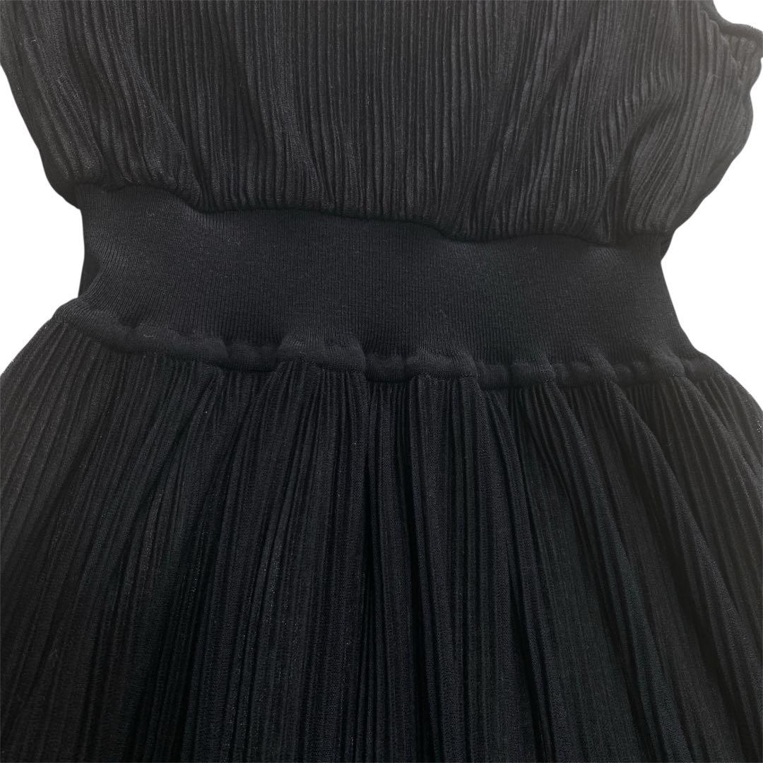 EPOCA／エポカ　ブラックプリーツロングワンピース ノースリーブ　ドレス　40