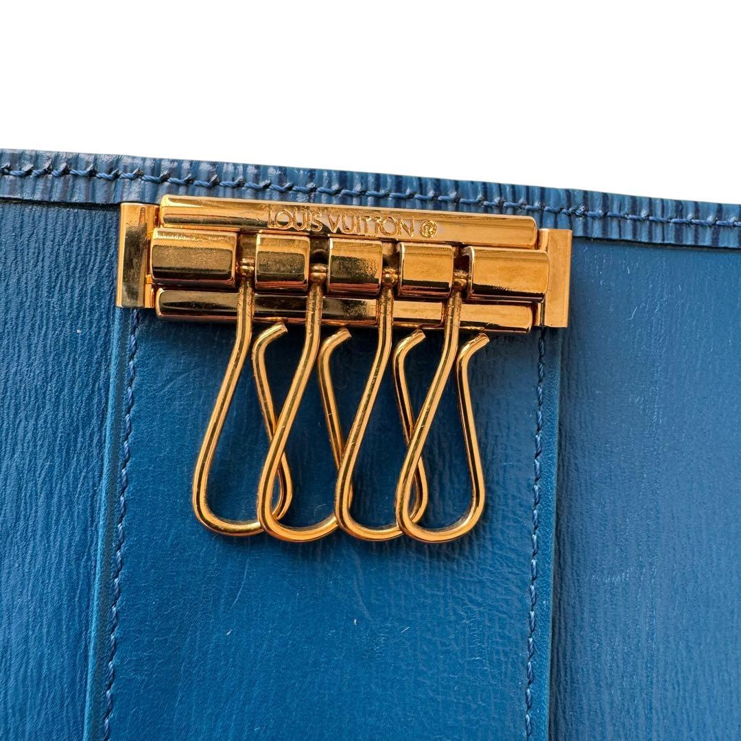 ルイヴィトン　ミュルティクレ4　エピ　 キーケース　4連　青　新品に近い