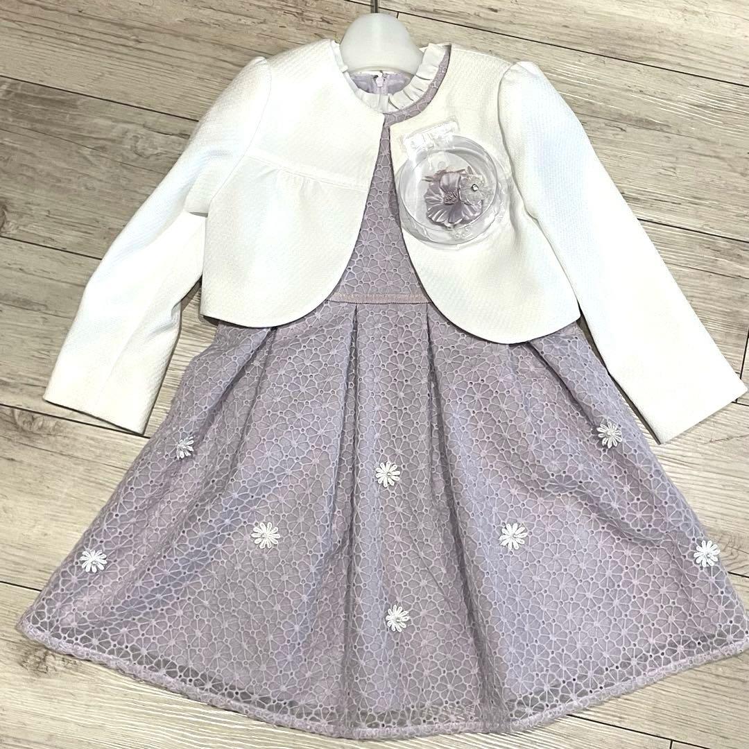【美品】petit main フォーマルワンピース ボレロ付き　入学式 発表会