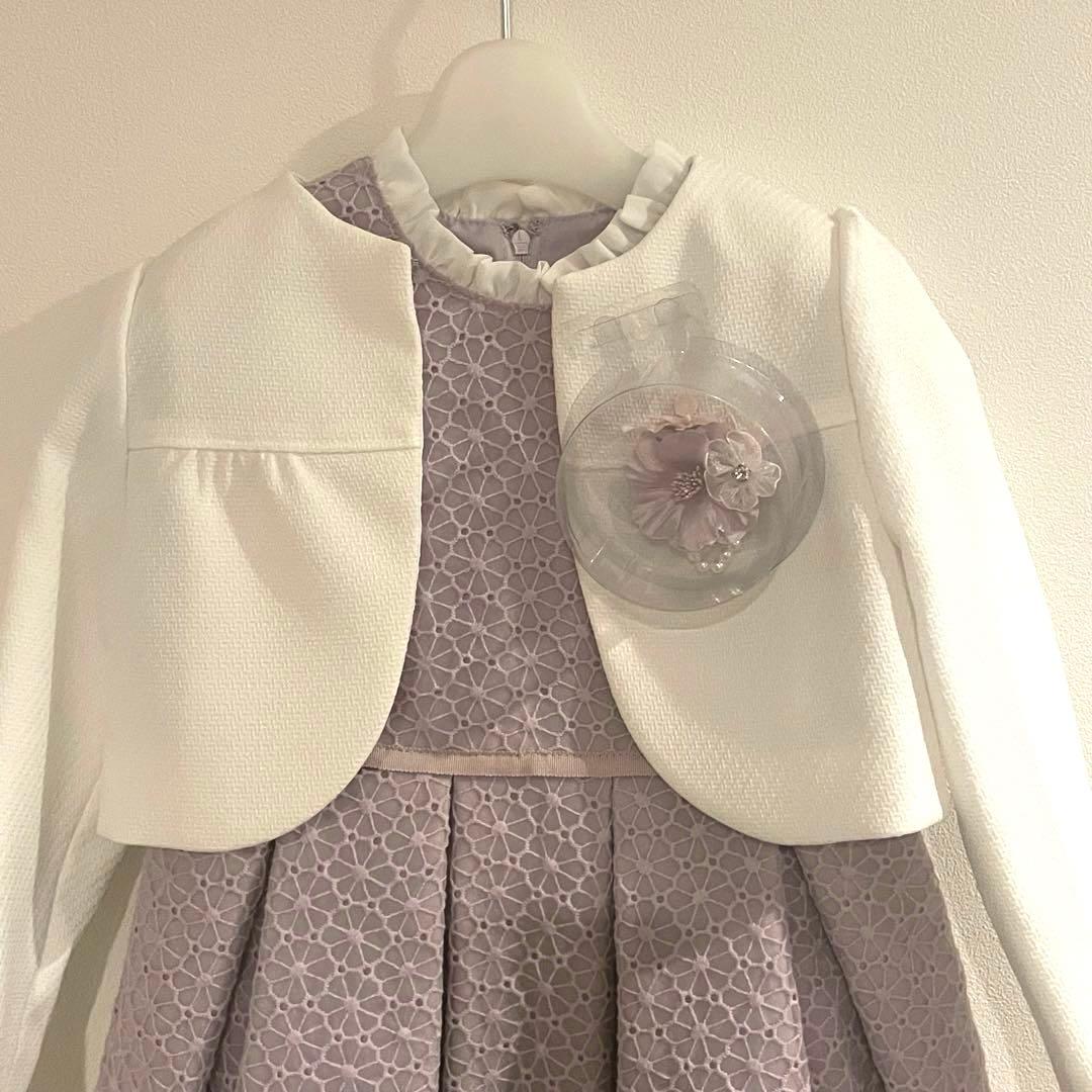 【美品】petit main フォーマルワンピース ボレロ付き　入学式 発表会