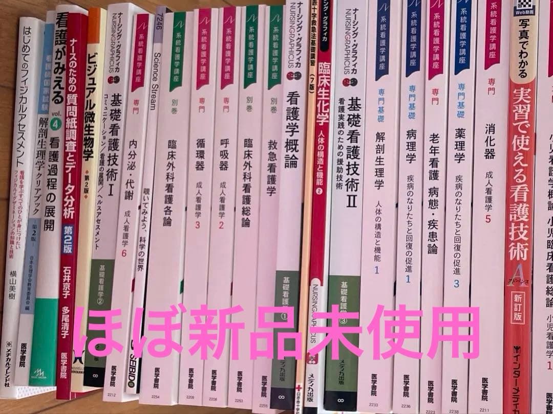 【新品未使用、他新品未使用に近い】看護学参考書セット 看護学校 教科書
