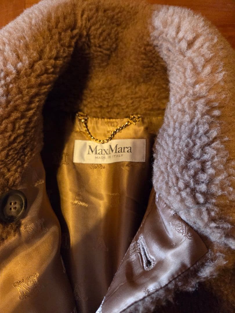 美品マックマーラMax Maraテディベアケープキャメル