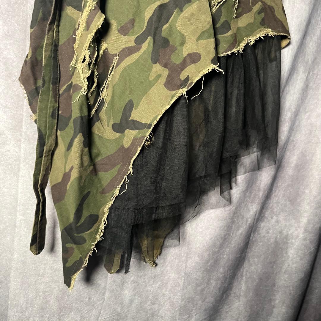 【早い者勝ち】y2k グランジ チュール付き ミリタリースカート