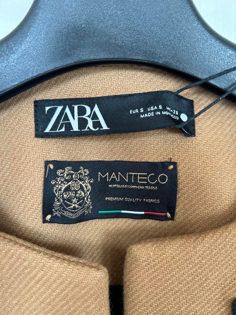 ZARA キャメル ケープコート Manteco S