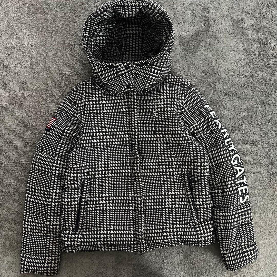 パーリーゲイツ　ダウンジャケット　2way 千鳥柄　中綿　レディース　M ゴルフ