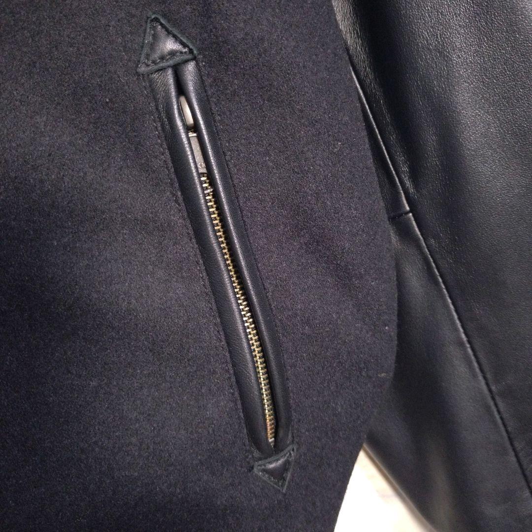 ラトルトラップ★総刺繍 スカル アームレザー 羊革 メルトン スタジャン 黒 L