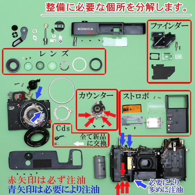 492 KONICA コニカ C35EF ピッカリコニカ 分解整備済の完動美品