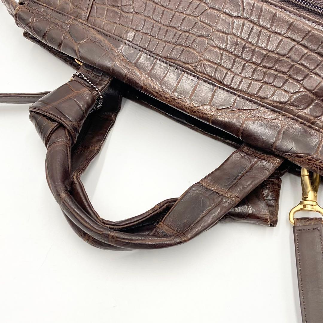 定価50万 JRA認定 マットクロコ ボストンバッグ 2way クロコダイル