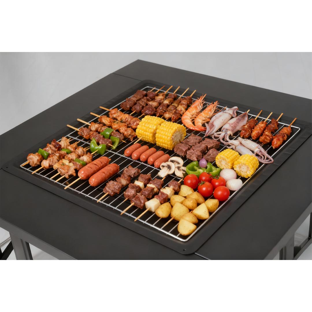 タイムセール！焚き火台　バーベキューコンロ　二次燃焼　キャンプグッズ　BLACK