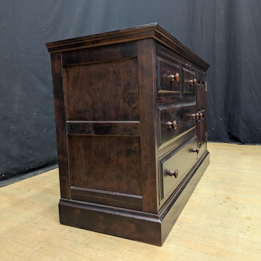 神居民芸　樺 カバ材　ローチェスト　整理箪笥　箪笥　タンス　チェスト　蟻組　民藝