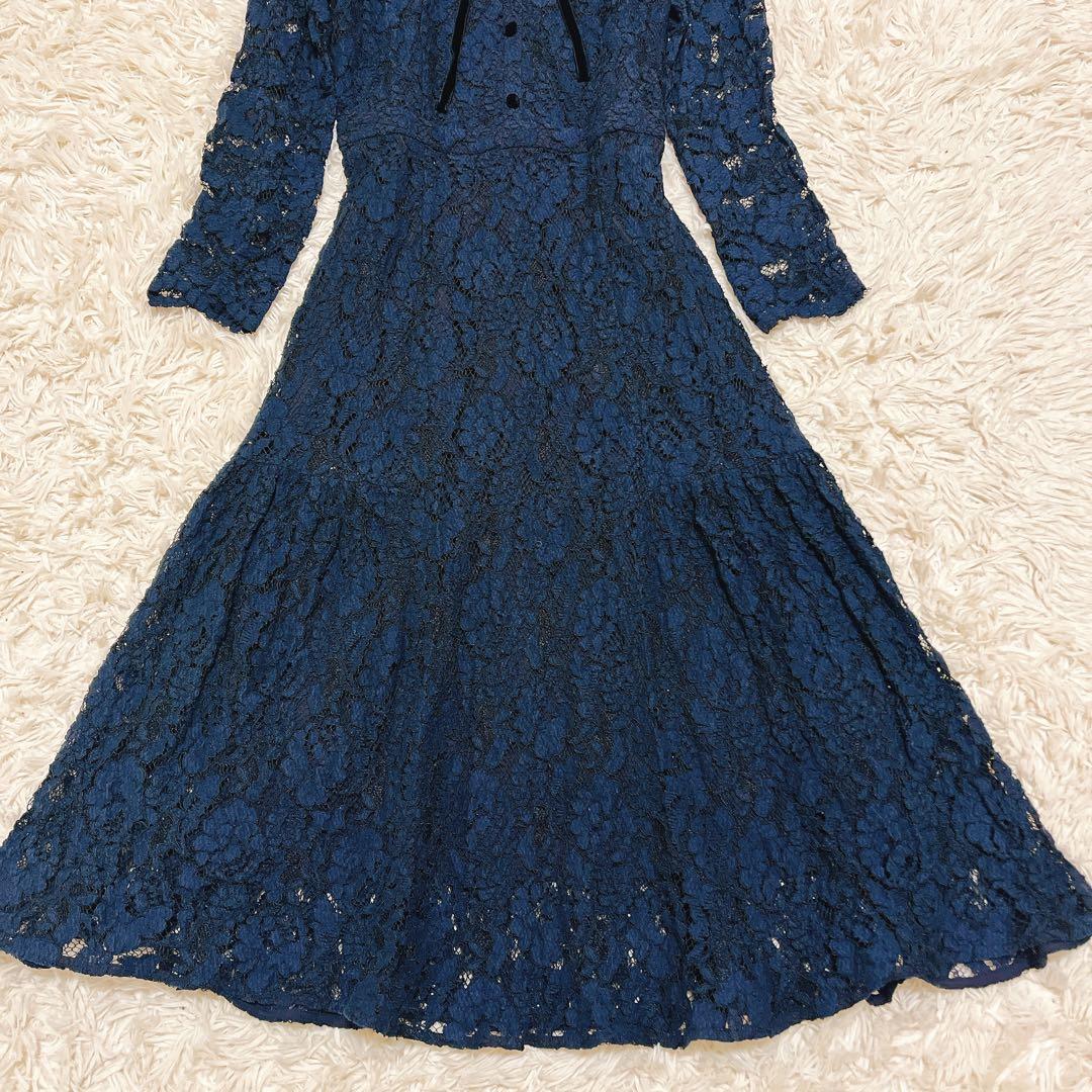 美品✨セルフォード ボウタイワンピース 総レース ロング丈 石原さとみ