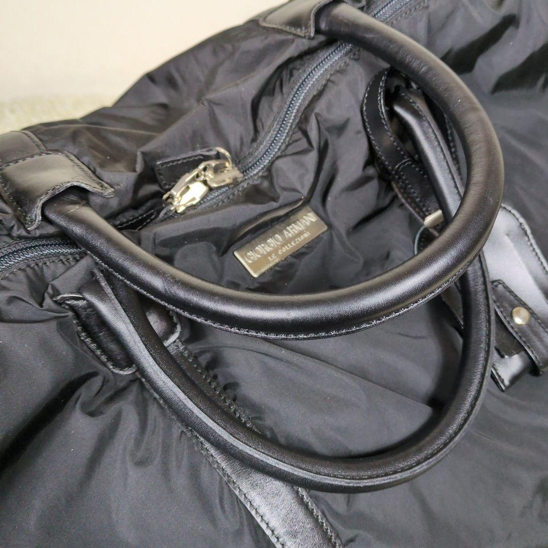 ジョルジオアルマーニ ボストンバッグ 2way 大容量 ナイロン ブラック