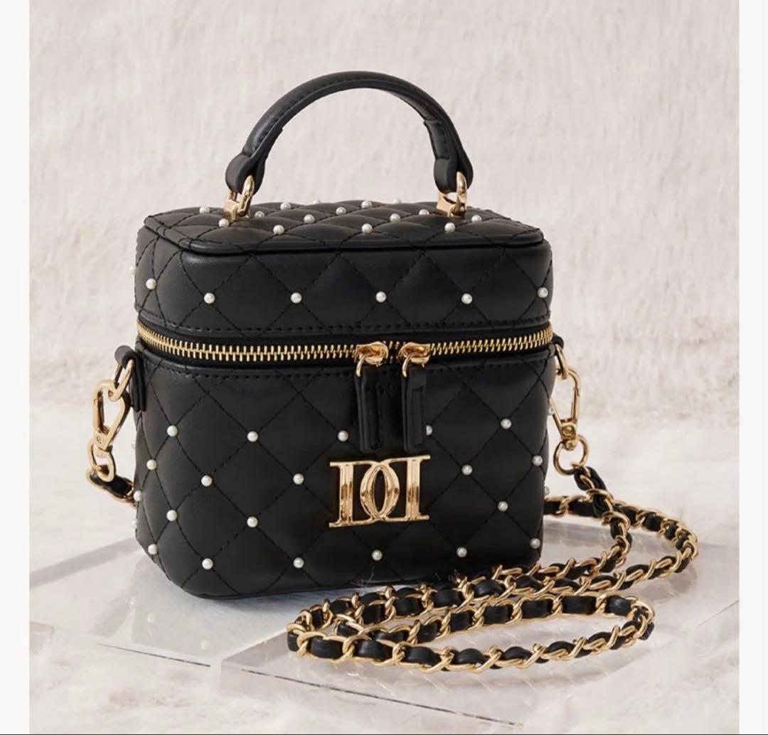 Darich ダーリッチ キルティングパールスクエアミニバッグ BLK ブラック