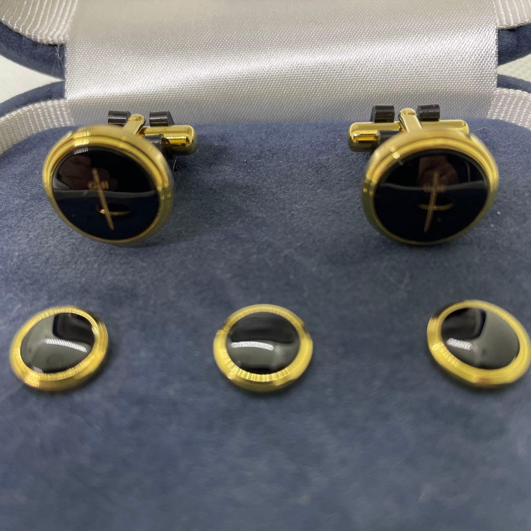 GIEVES & HAWKES 黒オニキス　カフスボタンセット