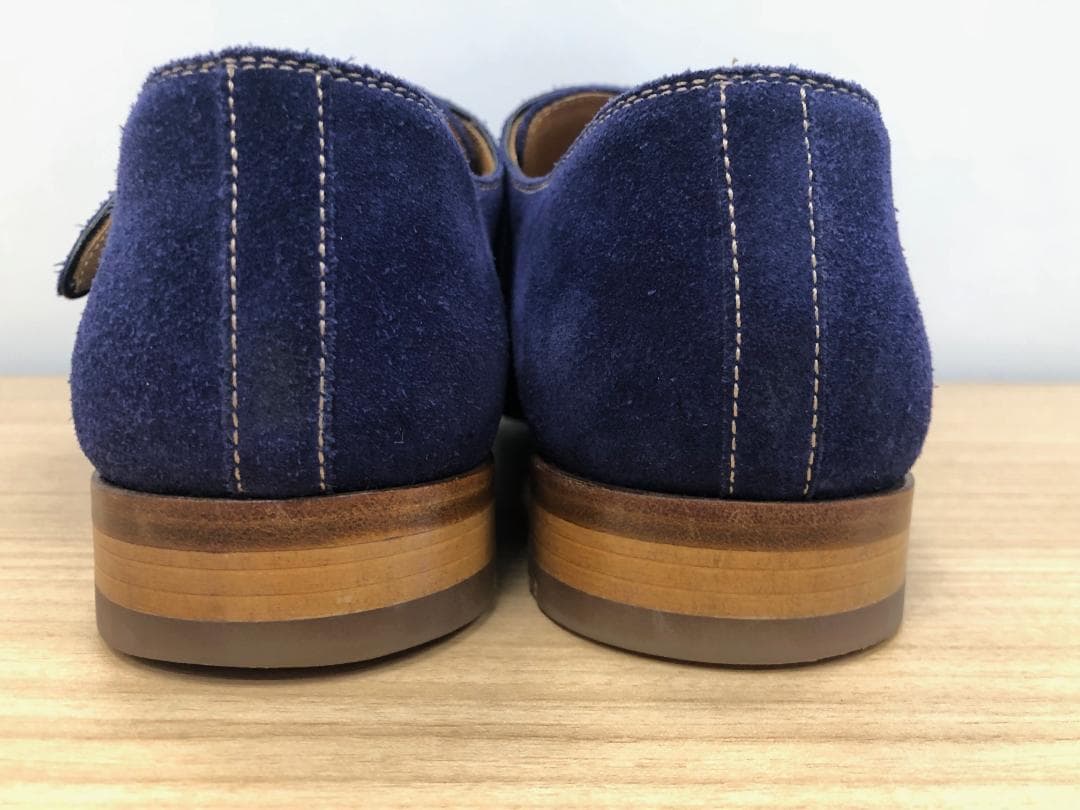 マグナーニ　41　ダブルモンク　スエード　青　美品　MAGNANNI
