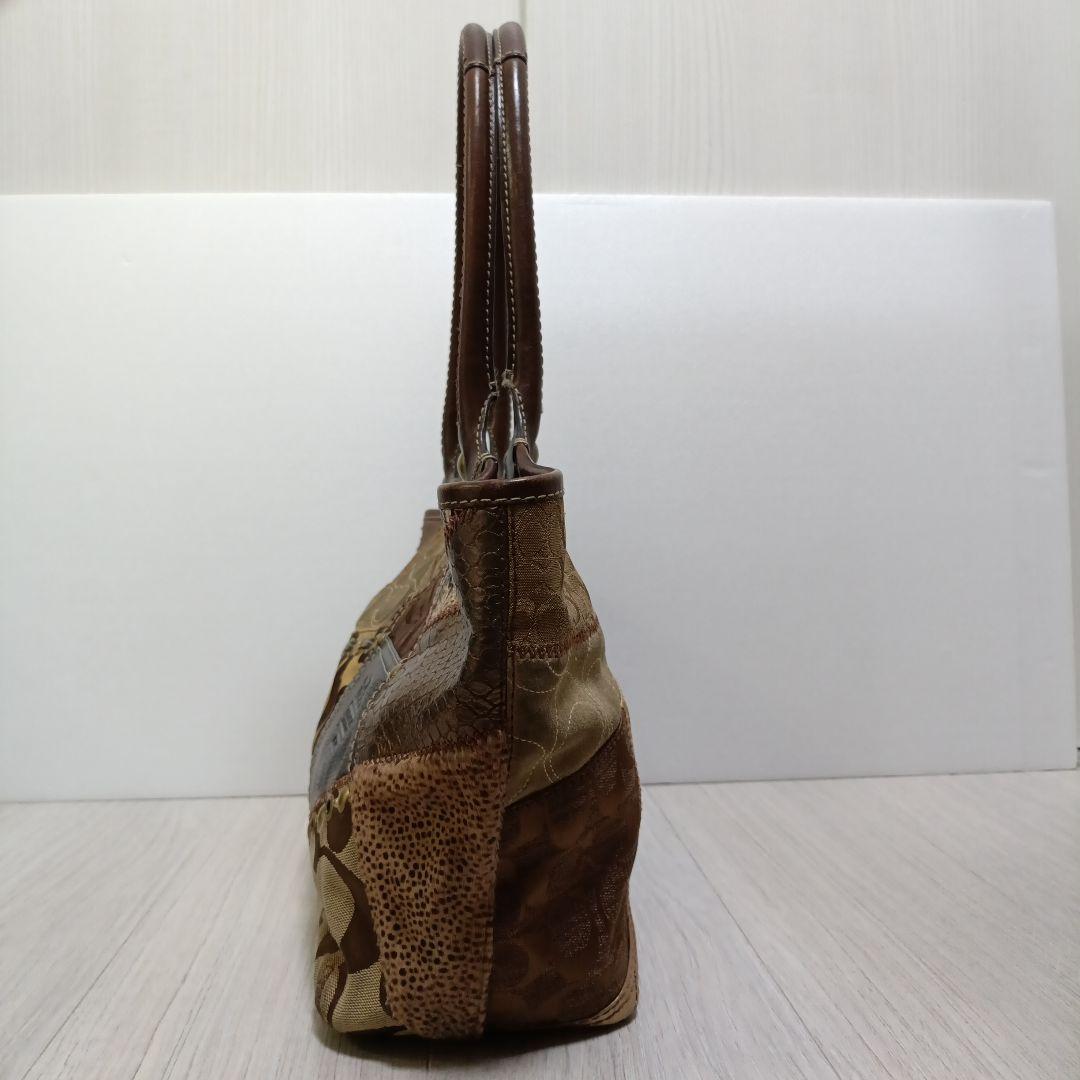 coach パッチワーク シグネチャー ブリーカー トートバッグ ブラウン