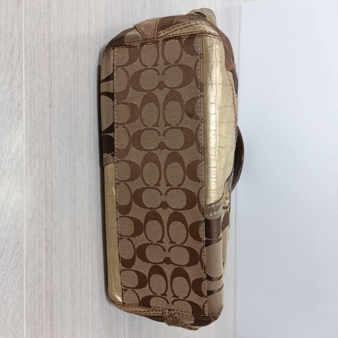 coach パッチワーク シグネチャー ブリーカー トートバッグ ブラウン