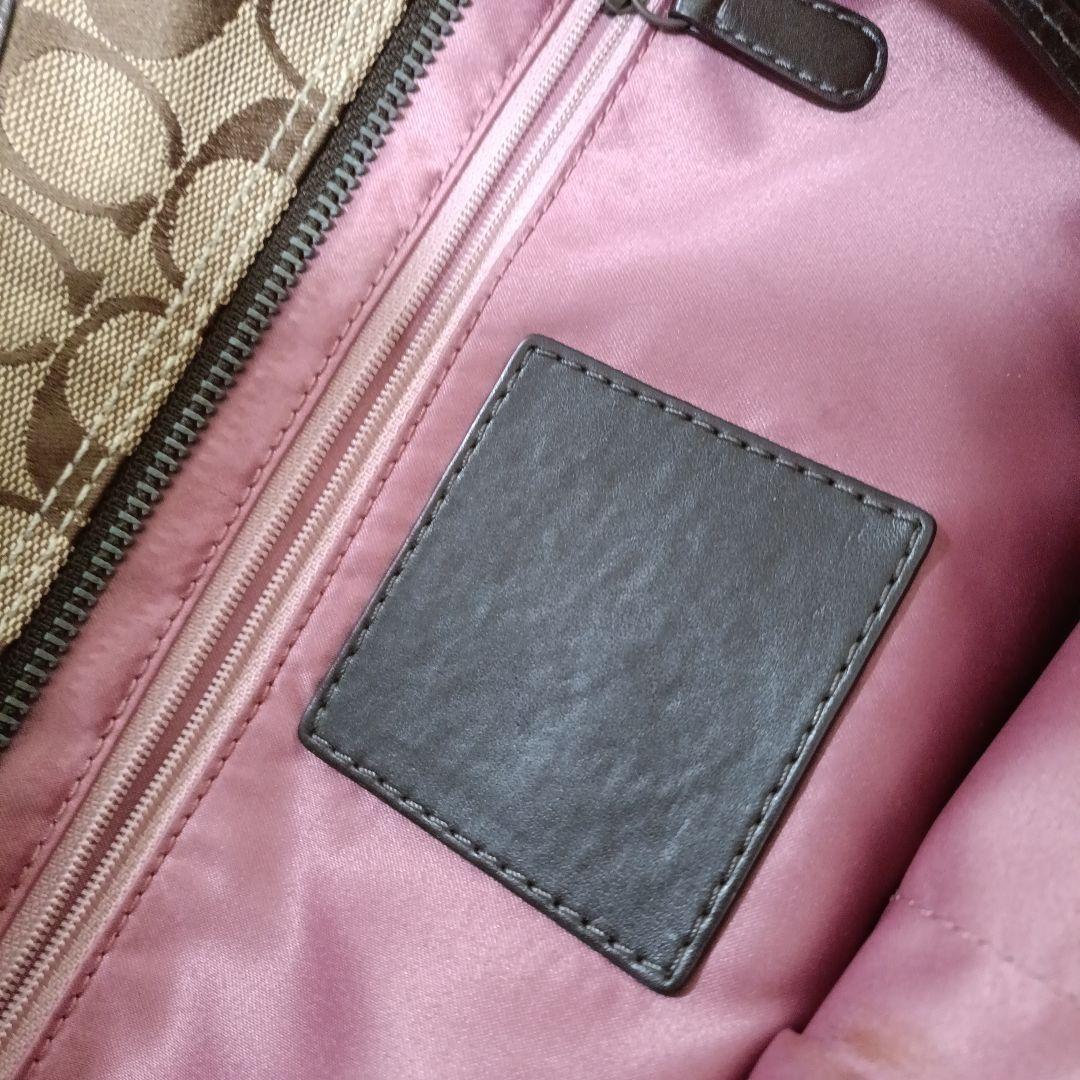 coach パッチワーク シグネチャー ブリーカー トートバッグ ブラウン