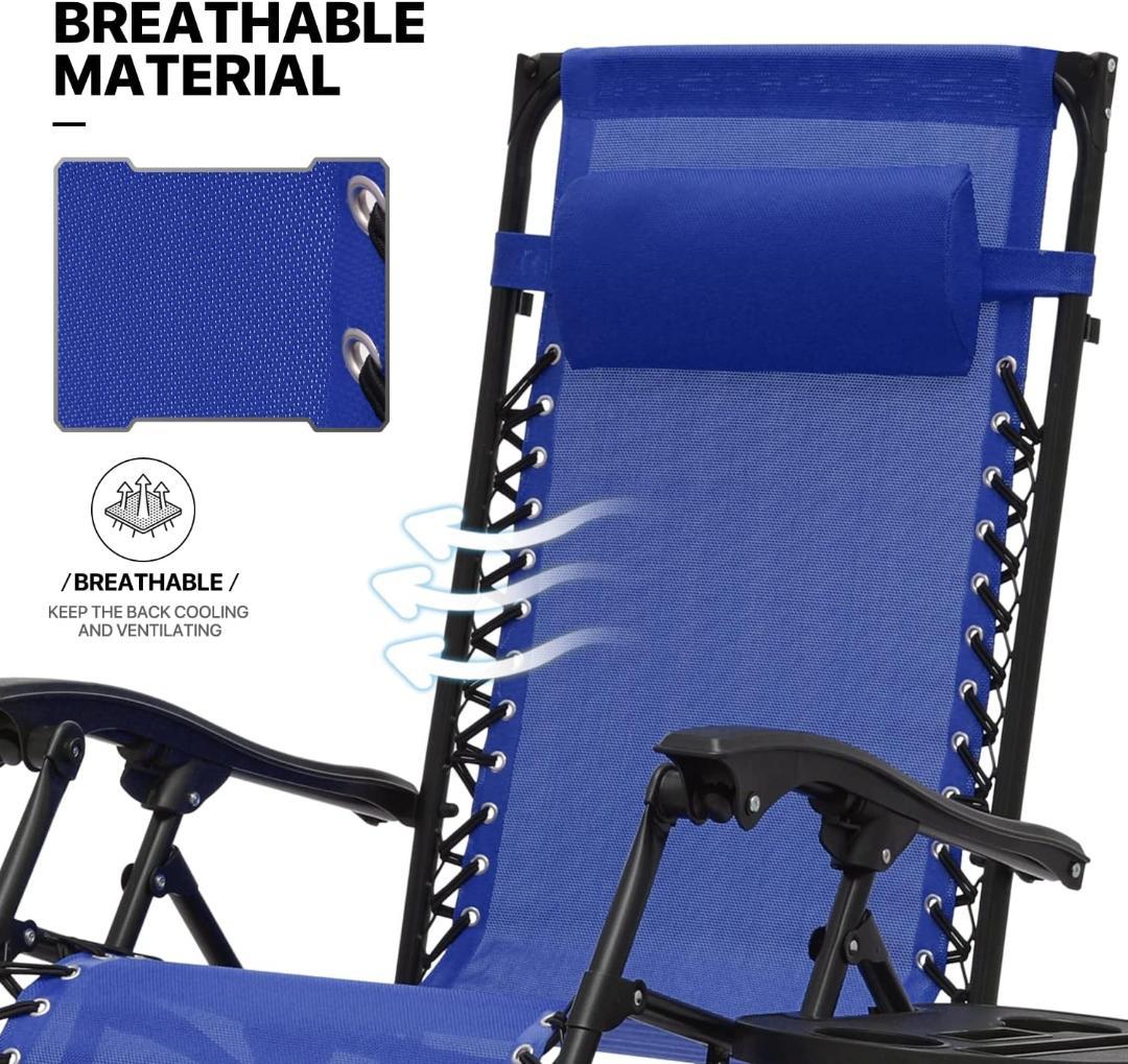 ウォールマート キャノピーリクライニングチェア 無段階調整 屋根＆トレー付 青