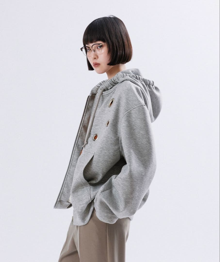M TO R BIG EYELET STUCK HOODIE リング パーカー