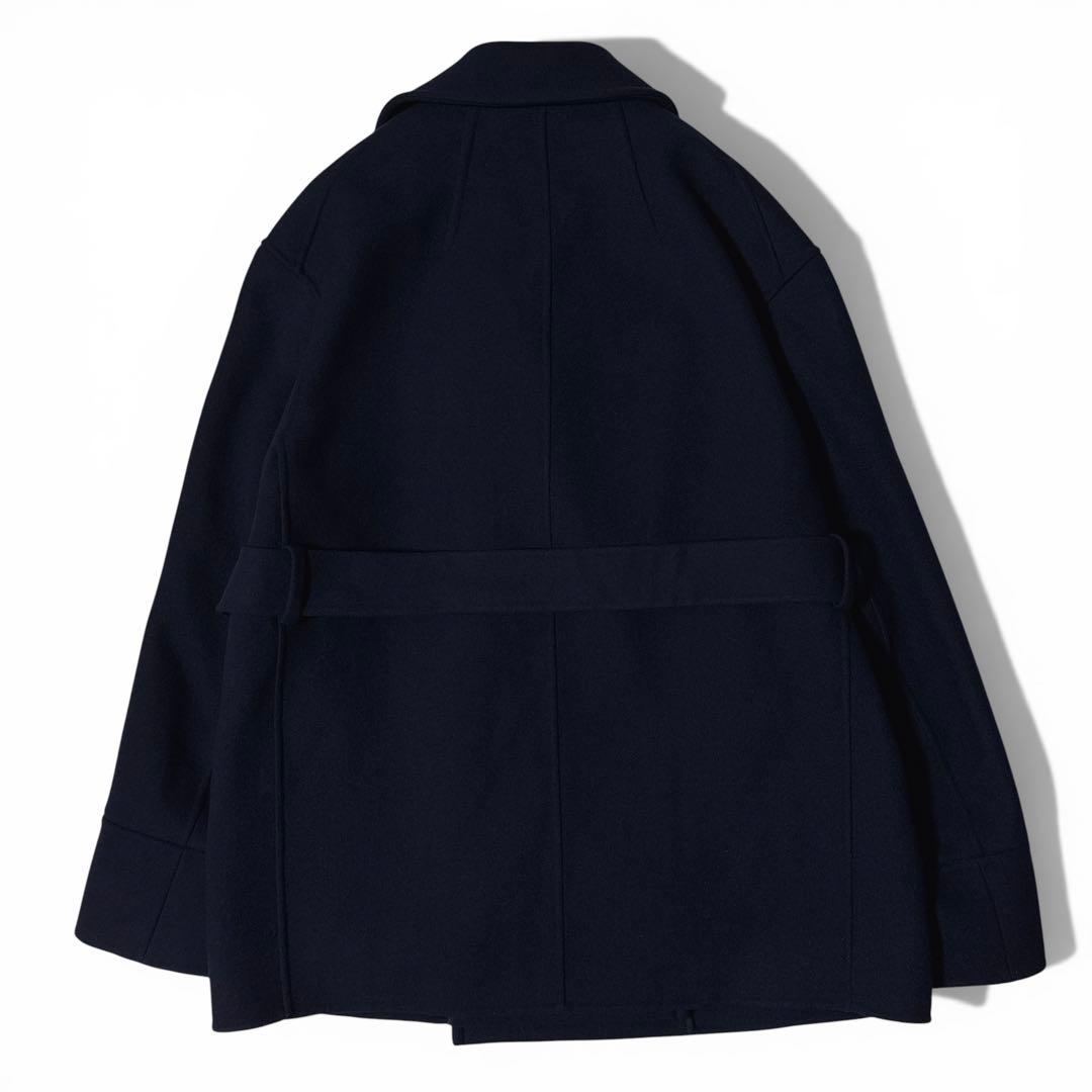 極美品✨️￥20万　ブラミンク　ウールダブルフェイス ボナカラーサファリコート　紺