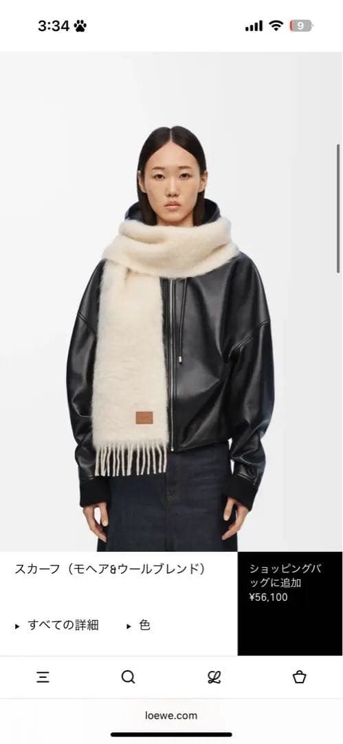 LOEWE モヘアウールブレンド マフラー