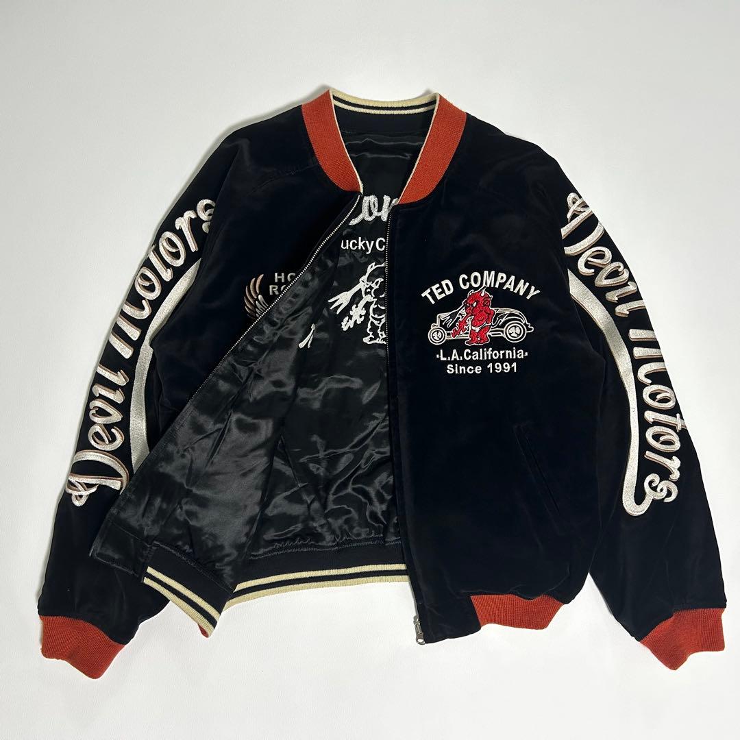 【希少】TEDMAN テッドマン リバーシブル スタジャン 42 黒× 刺繍
