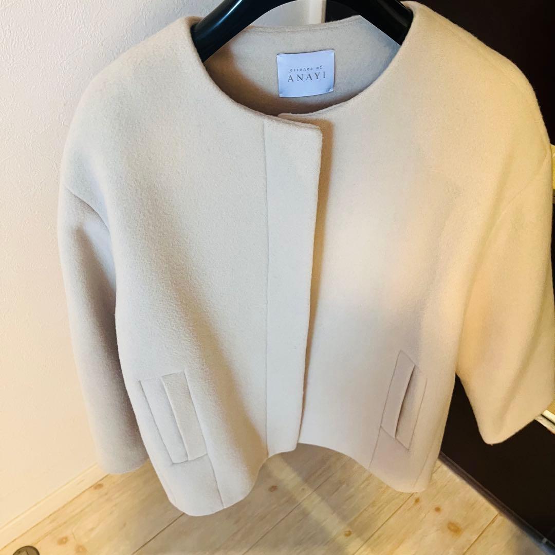 新品☆ANAYI ウールビーバークルーコート/セオリー、23区、セルフォード