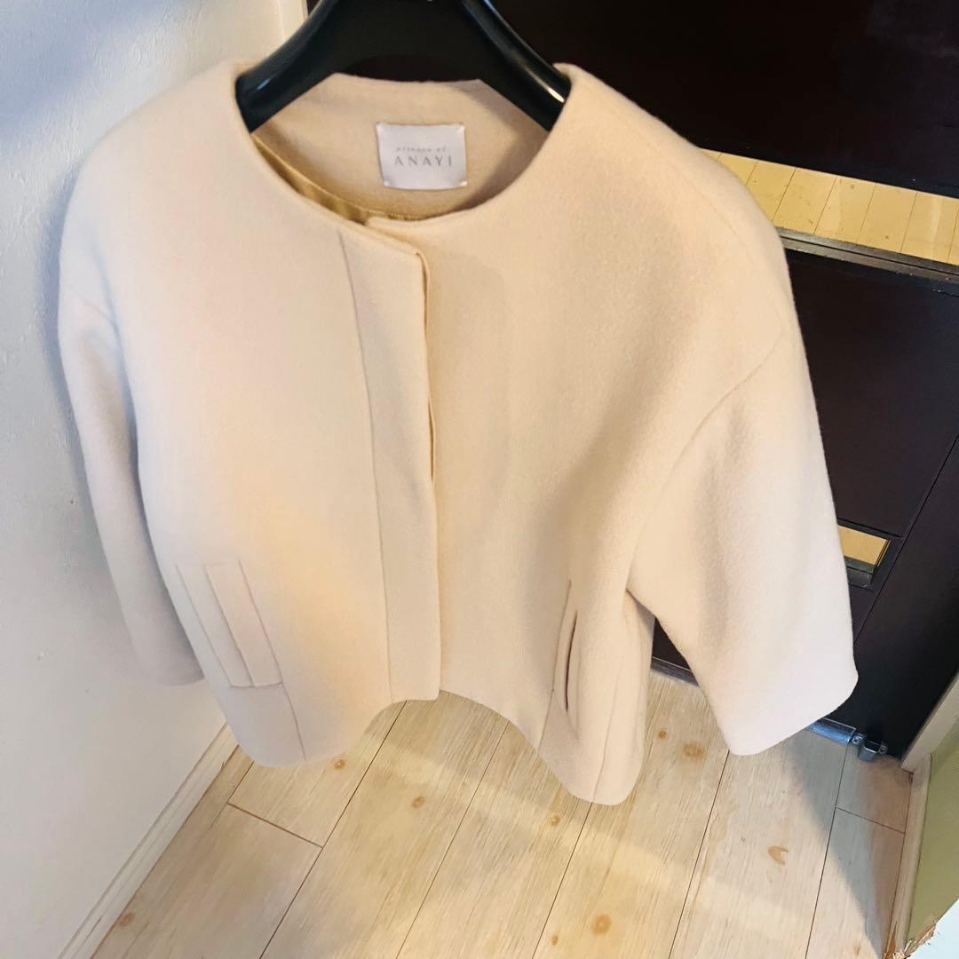 新品☆ANAYI ウールビーバークルーコート/セオリー、23区、セルフォード