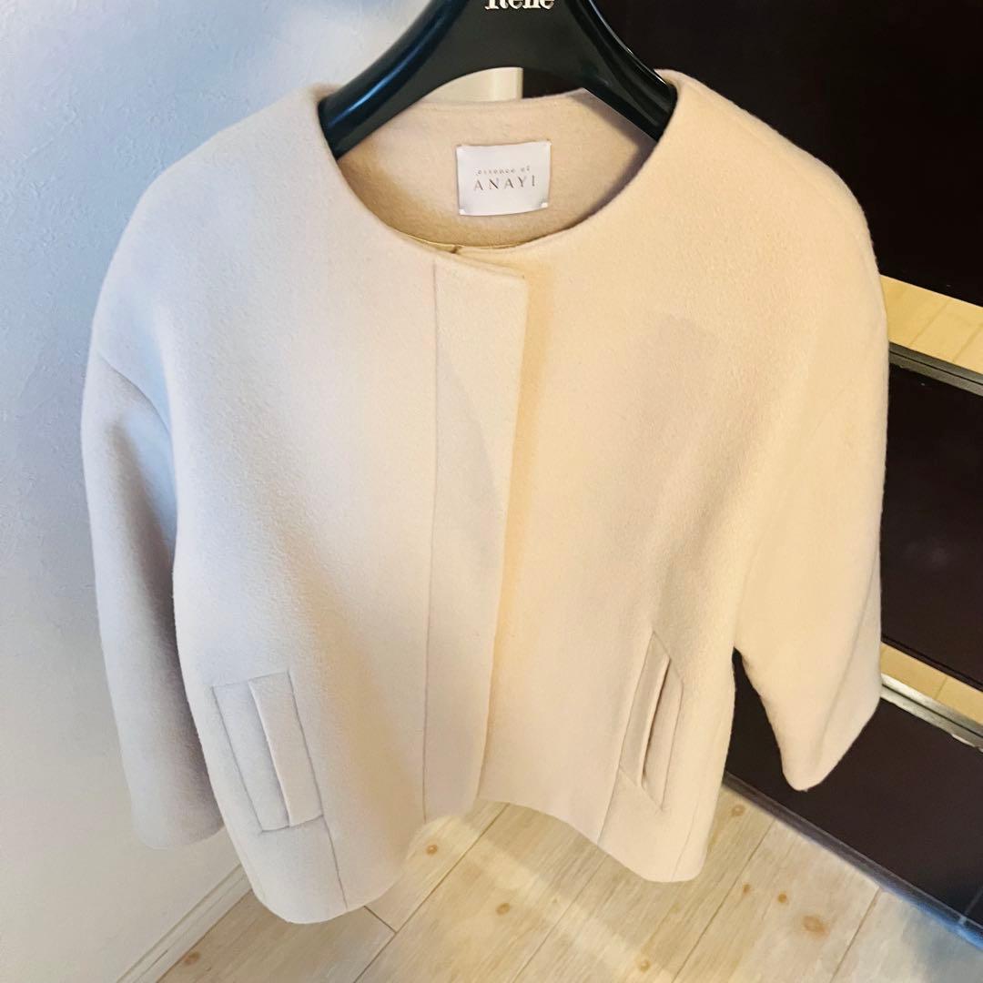 新品☆ANAYI ウールビーバークルーコート/セオリー、23区、セルフォード