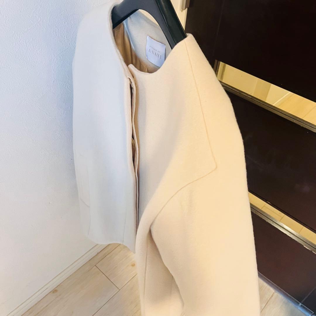 新品☆ANAYI ウールビーバークルーコート/セオリー、23区、セルフォード