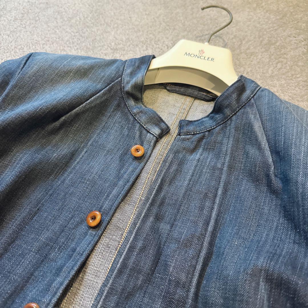 45R 美品 おこめデニム　908　スタンドジャケット インディゴ ２　ボタン