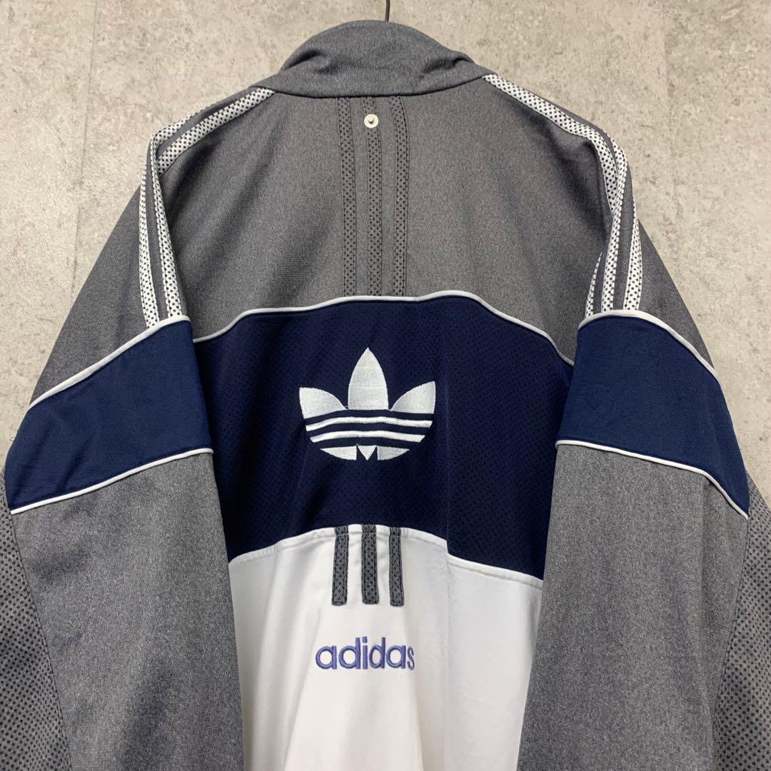 【レアXL☆EU輸入90s】アディダス トレフォイル両面刺繍トラックジャケット