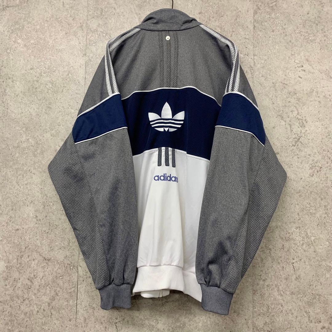 【レアXL☆EU輸入90s】アディダス トレフォイル両面刺繍トラックジャケット