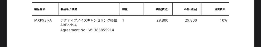 新品未開封　AirPods4 アクティブノイズキャンセル搭載
