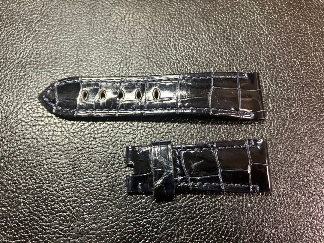 パネライ純正ストラップ 艶あり濃紺　シャイニーダークネイビー