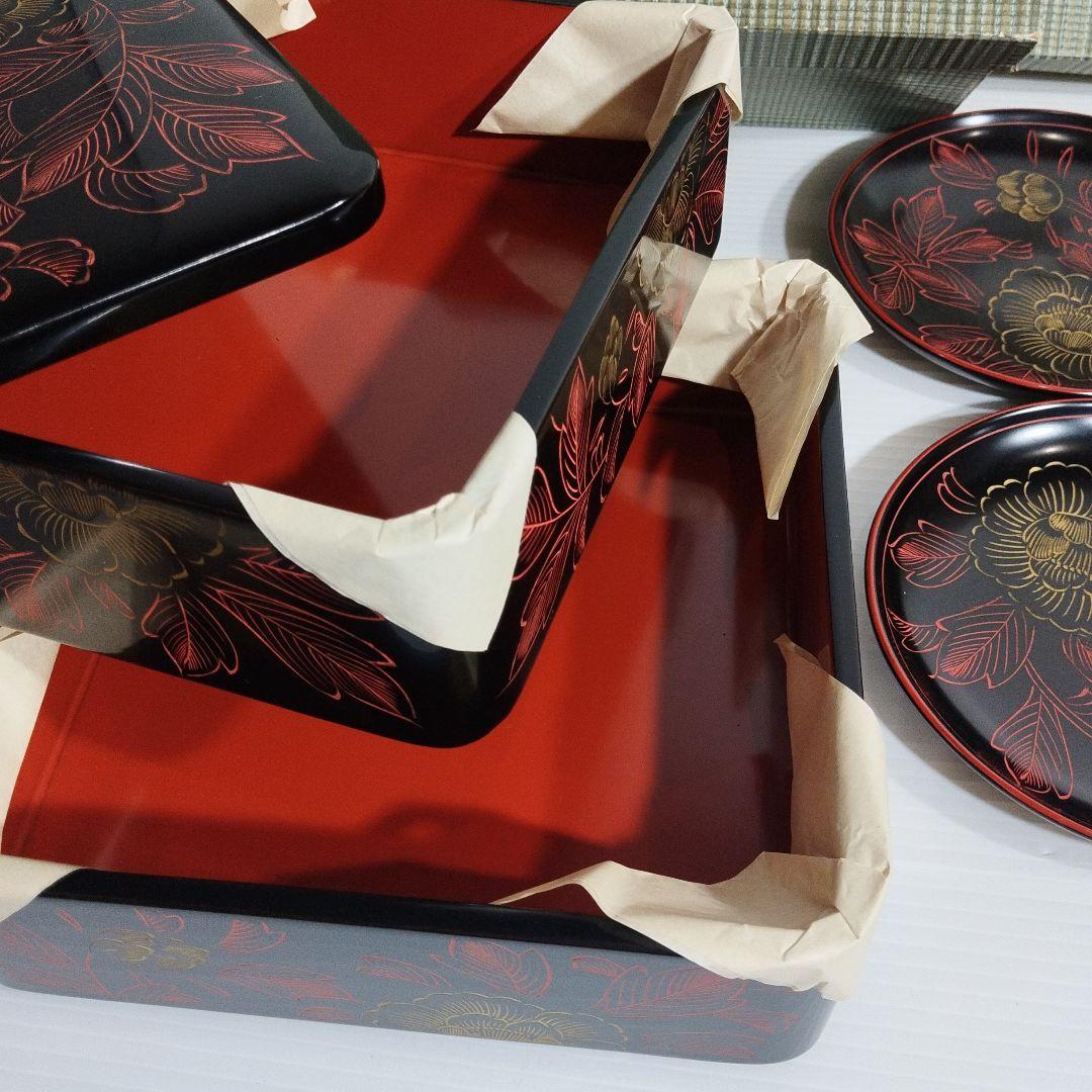 本堅地輪島塗【二段重箱と菓子置き】未使用品 MADE IN JAPAN