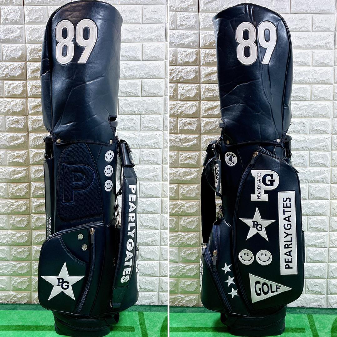 PEARLY GATES スタンド式 キャディバッグ ネイビー ネームタグ付