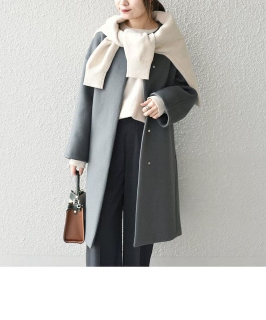 極美品✨SHIPS シップス グレー SUPER140 サイズ36 コート M