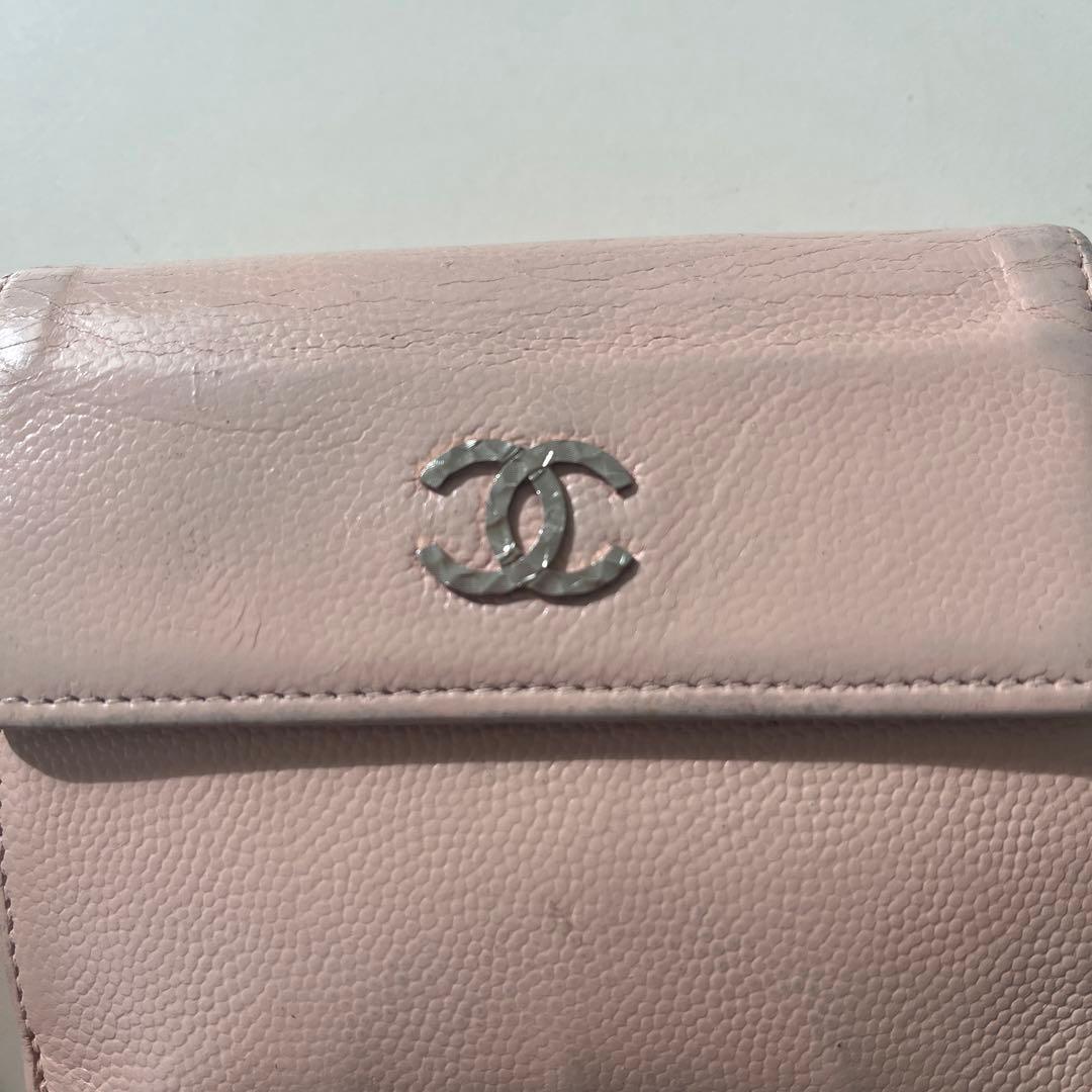 シャネル 財布 二つ折り ベビーピンク