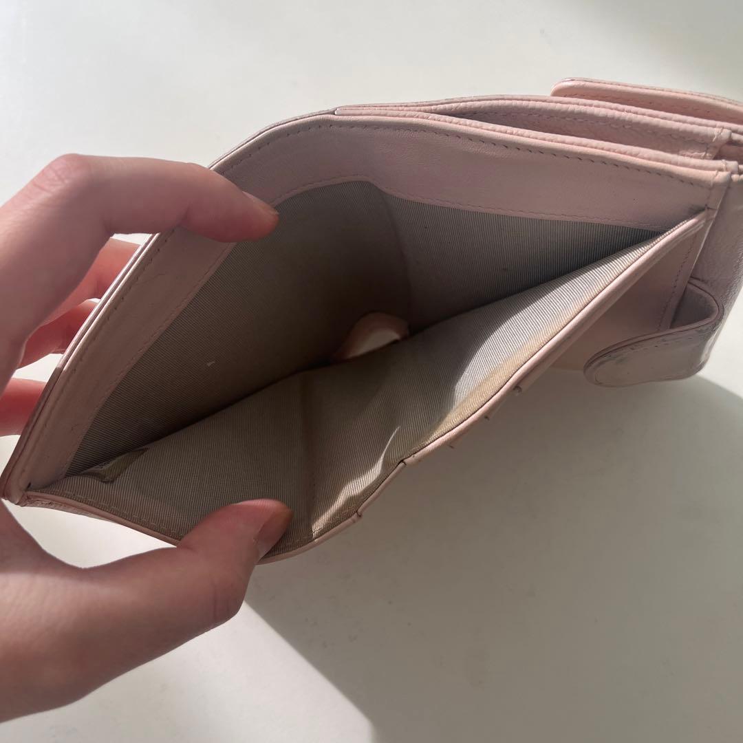 シャネル 財布 二つ折り ベビーピンク