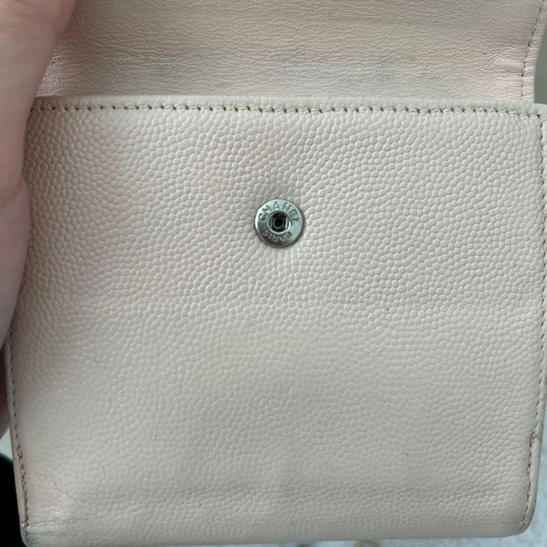 シャネル 財布 二つ折り ベビーピンク