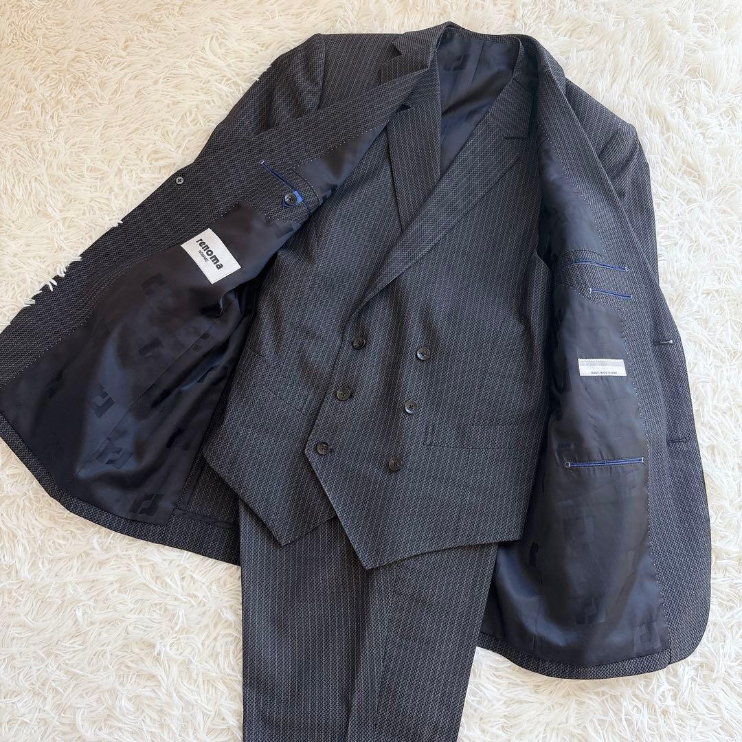 美品　レノマ スリーピース 3ピース セットアップ スーツ 2B ストライプ