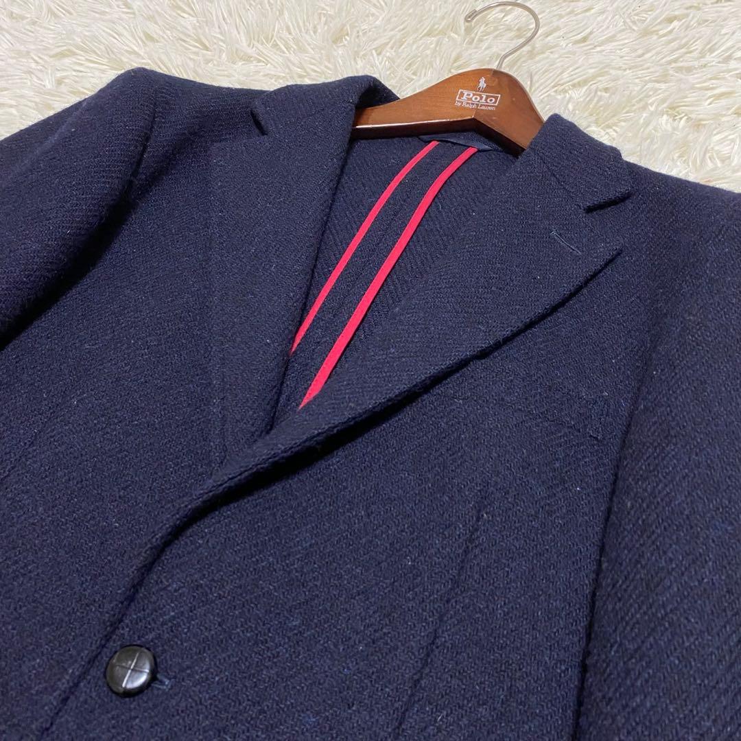 【極美品✨】ニューヨーカー ハリスツイード テーラードジャケット 紺 48